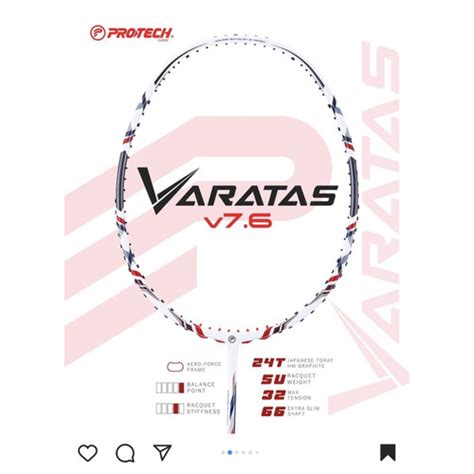 Promo RAKET BADMINTON PROTECH VARATAS V7 6 FREE STRING GRIP 5U MAX