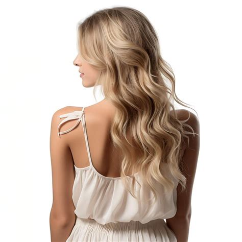 Premium Photo Photo Of Messy Beach Waves For Women Long Hairstyle Sun Kissed Blonde Concept