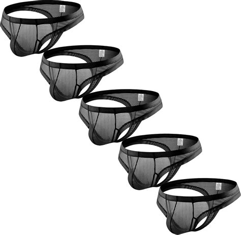 Faringoto Men S Underwear Mesh Low Waist Underwear Men S Briefs Breathable Butt Lift Bikini