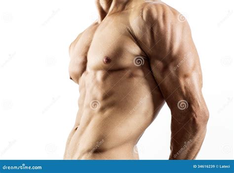 Half Naked Body Of Muscular Athletic Sportsman Stock Image Image Of
