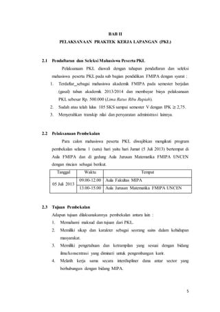 Laporan Praktek Kerja Lapangan Pkl Pdf