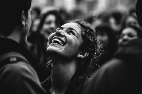 Premium Photo | Exuberant Female Enjoying Moment in Bustling Crowd