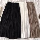 Sisyphi High Waist Plain Crinkle Midi A Line Skirt YesStyle