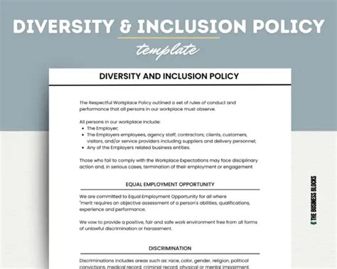 Diversity And Inclusion Policy Template