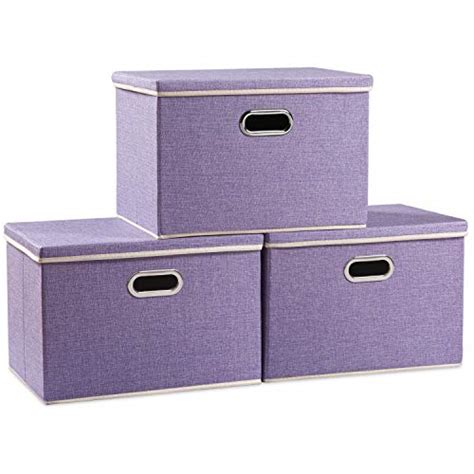 Prandom Large Foldable Storage Bins With Lids Pack Linenfabric