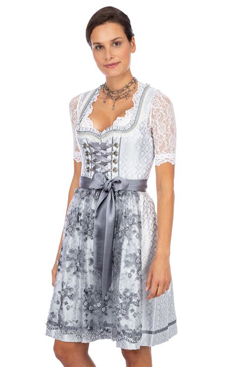 Kr Ger Dirndl Midi Dirndl Tlg Cm Sitara Hellgrau Alpenclassics De