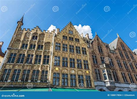 Old Historic Buildings In The Medieval City Of Bruges Belgium