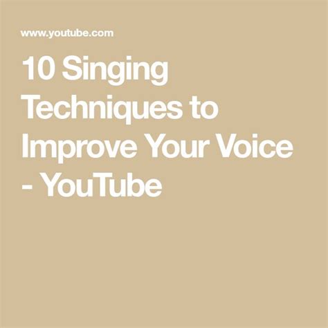 Singing Techniques To Improve Your Voice Youtube Singing