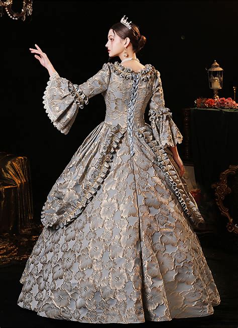 Gray Retro Rococo Baroque Marie Antoinette Dress Women S Masquerade