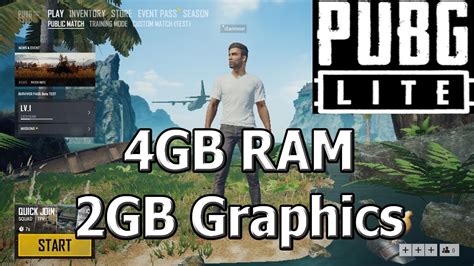 PUBG LITE PC 4GB RAM 2GB Graphics Card Performance Testing Gameplay