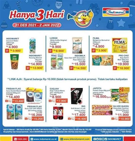 Katalog Promo Indomaret Hanya 3 Hari Periode 31 Desember 2021 2 Januari