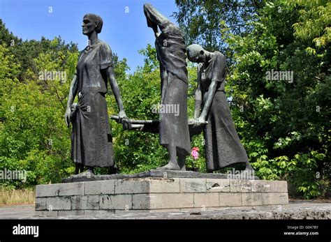 Monument, women, Concentration camp, Ravensbruck, near Furstenberg, Brandenburg, Germany ...