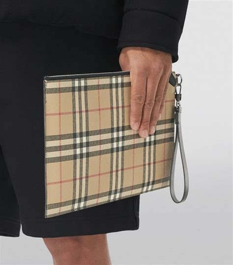 Mens Burberry Neutrals Vintage Check Pouch Harrods Uk