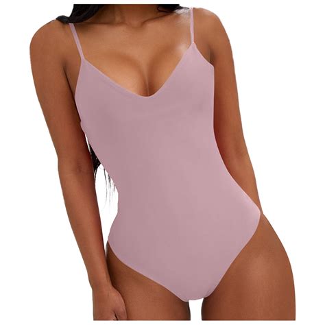 Anineo Women Swimwear Sexy Backless Neck Tie Up Swimsuit Large Size Solid Color Bikini Monokini