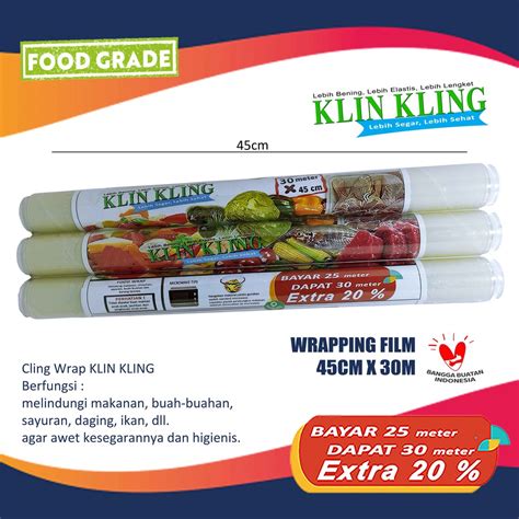 Jual Plastik Wrapping Makanan Cling Wrap Klin Kling Cm X Meter