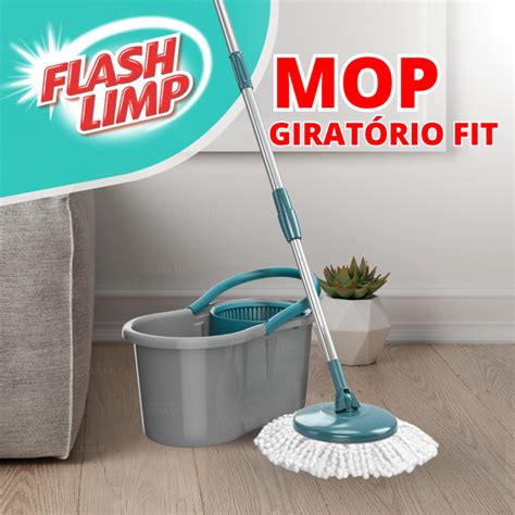 Mop Flash Limp Giratório 8 Litros ORIGINAL FLASH LIMP Esfregão de