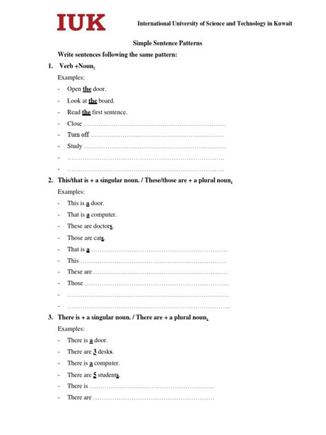 Sentence Patterns | PDF