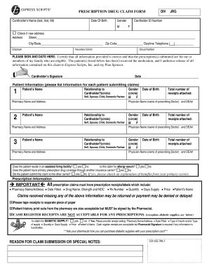 Fillable Online Cirseiu Express Scripts Prescription Drug Claim Form