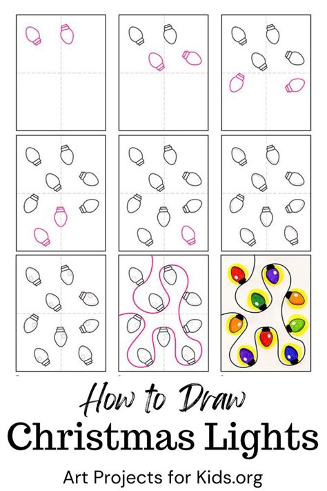 Easy How to Draw Christmas Lights Tutorial and Christmas Lights ...