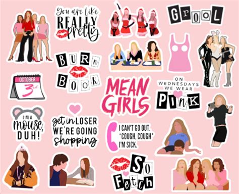 Mean Girls Sticker Pack Mean Girls Movie 20 Sticker Pack Mean Girls