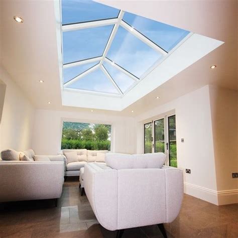 Korniche White Aluminium Roof Lantern 4000mm X 2000mm Clear Glazing Roofing Superstore