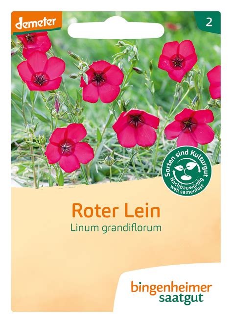 Roter Lein Bio Blumensamen Von Bingenheimer Saatgut Samenhaus Samen