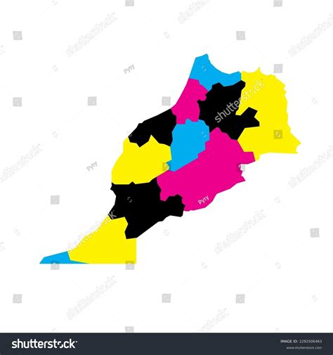 Morocco Political Map Administrative Divisions Regions Stock Vector ...