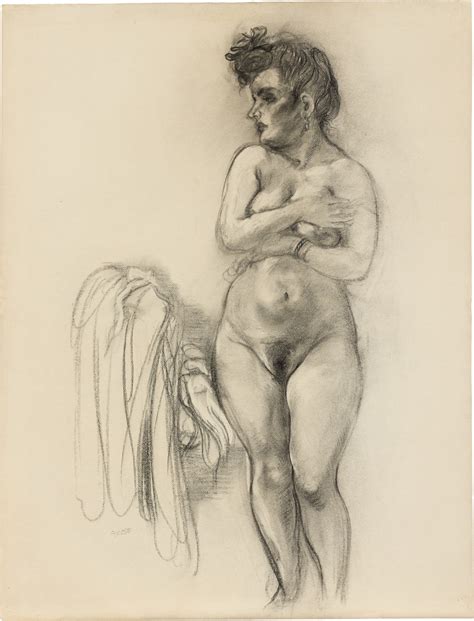 George Grosz Standing Female Nude 1944 MutualArt