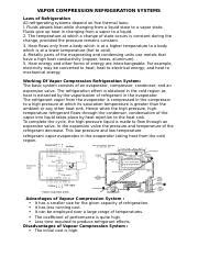 Understanding the Laws and Working of Vapor Compression | Course Hero