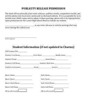 Fillable Online Publicity Release And UIL Forms 2017 2018 Docx Fax