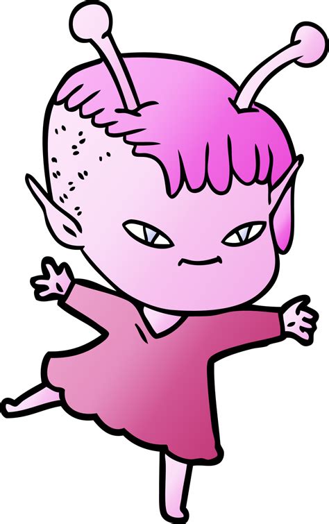 Cute Cartoon Alien Girl 45101908 Png