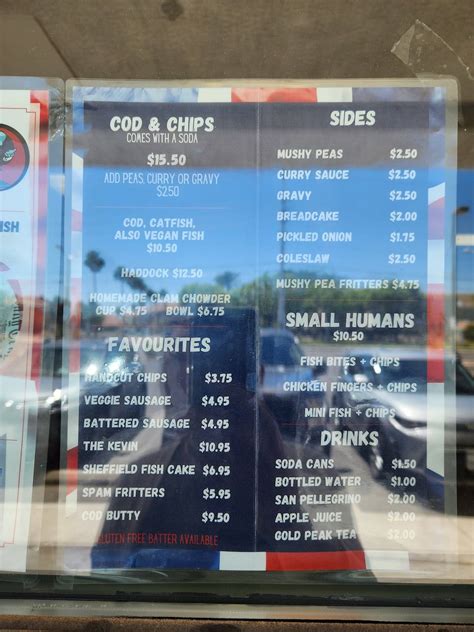 Menu at The Codfather restaurant, Henderson