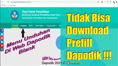 Begini Solusi Agar Menu Unduh Prefill Di Web Dapodik Kembali Normal