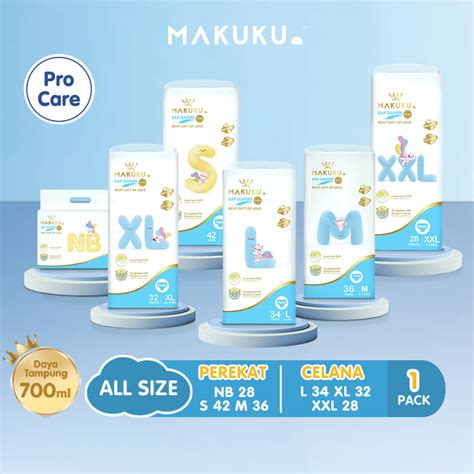 jual makuku sap diapers pro care tapepants nb    xl xxl