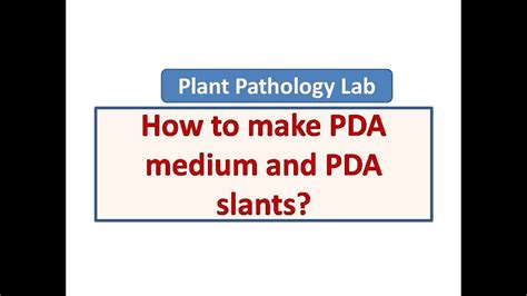 Potato Dextrose Agar Pda Pda Medium And Pda Slants How To Make