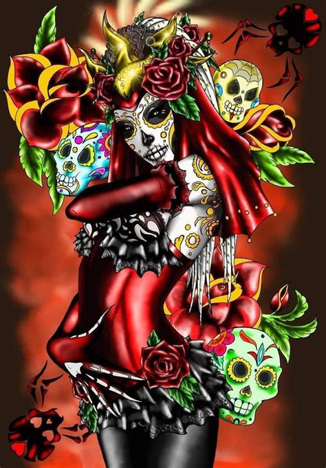 Sugar Skull Woman Art