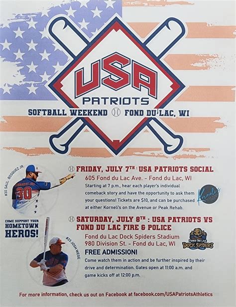 Usa Patriots Amputee Softball Team To Play Against Fond Du Lac Area Law