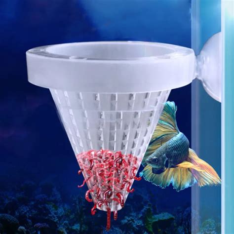 Pc Plastic Feeder With Suction Cup For Aquarium Red Worm Feeding Fish