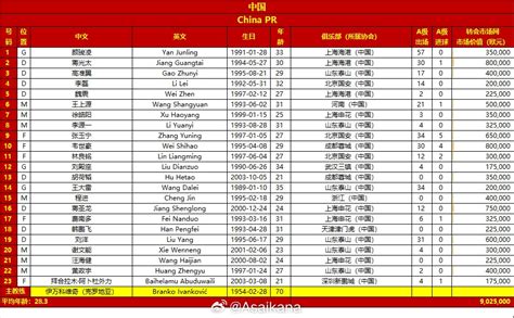 国足客战澳大利亚23人名单：韦世豪穿10号费南多领衔 胡荷韬在列 直播吧