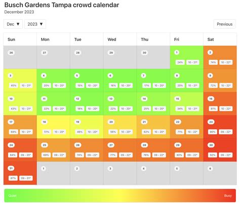 Busch Gardens Va Crowd Calendar Janna Loraine