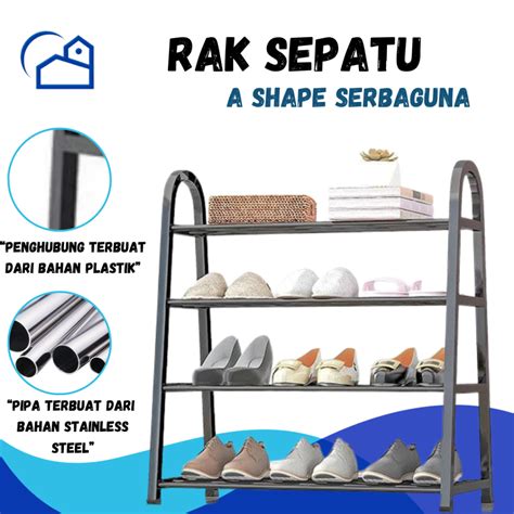 Jual Rak Sepatu Sandal Susun Rak Tingkat Serbaguna Rak Sepatu