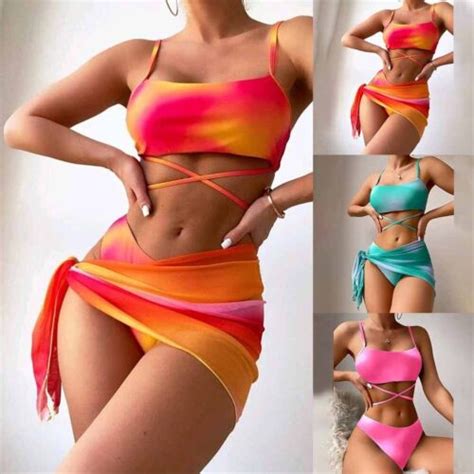 Stunning Women S Tie Dye Print Bikini Swimsuit Set Sizzling Summer