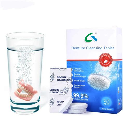 Denture Cleaning Effervescent Tablets Kill Denture Bacteria Teeth