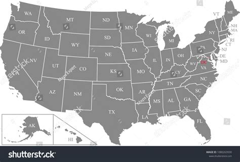 1,067 Usa Map States Abbreviations Images, Stock Photos, 3D objects ...