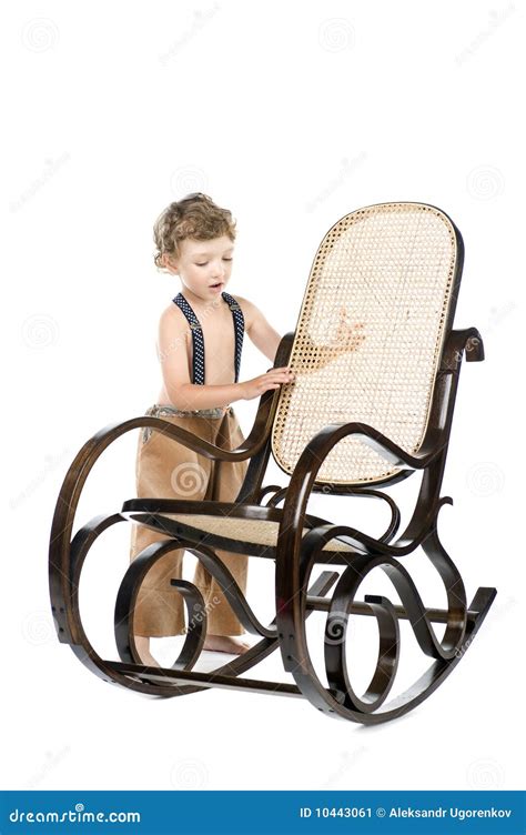 Boy And Rocking Chair Stock Image Image Of Preschool 10443061