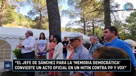 El jefe de Sánchez para la Memoria Democrática convierte un acto