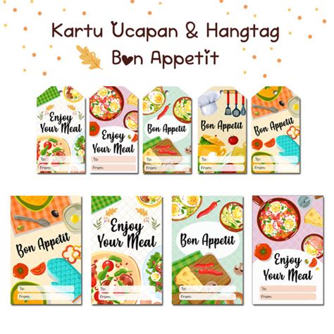 Jual Kartu Ucapan & Hangtag Bon Appetit / Selamat menikmati / Selamat ...