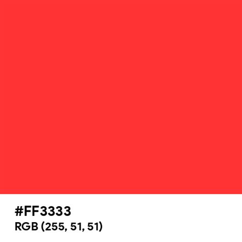 Light Red (PWG) color hex code is #FF3333