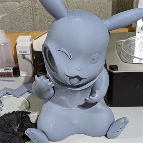 3D Printing Pikachu Pokemon Charging Station Made With Elegoo Saturn