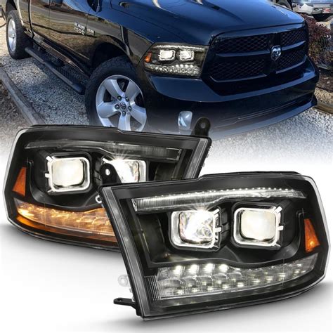 2009 2018 Dodge Ram Dual Projector Beam Headlights Switchback Amber